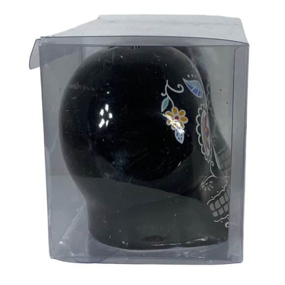 Sugar Skull Salt Pepper Shaker Set Ceramic Day of the Dead Multicolor Black 2 PC - Picture 5 of 16